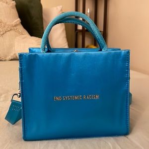 Brandon Blackwood End Systemic Racism purse with shoulder strap